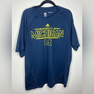 Adidas University of Michigan Athletic Shirt Men's Large Blue U of M Wolverines